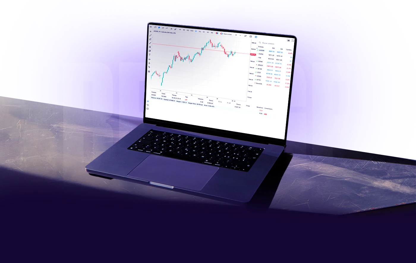 social trading laptop mockup